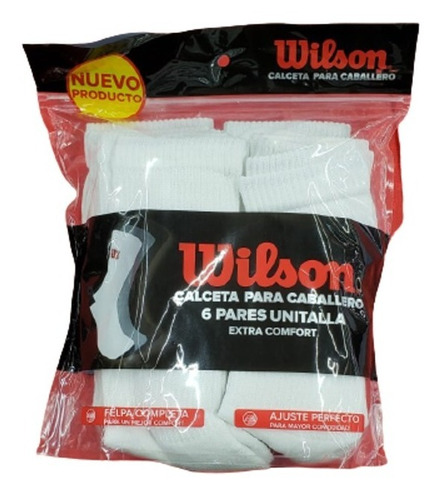 Wilson Calceta Caballero Afelpado Total 6 Pack (6 Pares) 