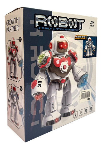 Robot 5 Con Luces Y Sonido Robot Con Luces Blanco