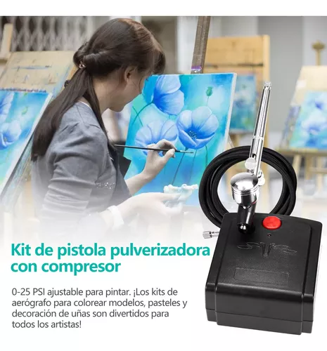 1 Mini Kit De Aerógrafo Con Compresor De Cepillo De Aire Portátil, Cepillos  De Aire De Alimentación Por Gravedad De Doble Acción Para Pintura, Decorac