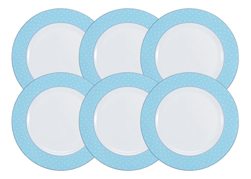 Jogo De Mesa Jantar Prato Sobremesa Maitê Porcelana 6 Pcs