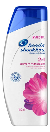  5 Pzs Head & Shoulders Shampoo 2en1 Suave Y Manejable 180ml