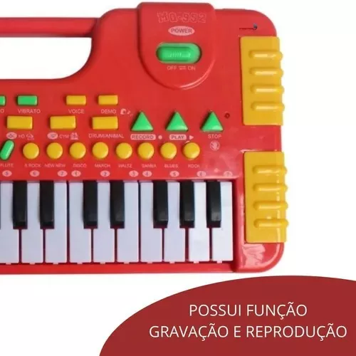 Teclado Piano Musical Infantil Gravador 31 Teclas Importway