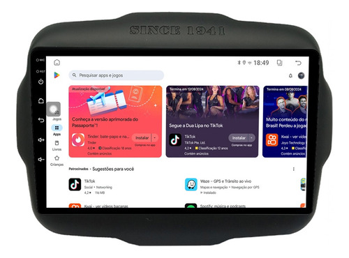 Multimidia Renegade 22/25 9p Android 14 Carplay 4gb 64gb