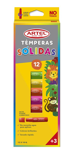 Tempera Solida Artel 12 Colores