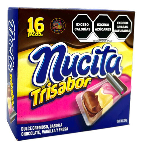 Nucita Sabor Trisabor Chocolate Vainilla Fresa 16 Piezas 