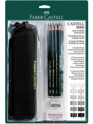 Faber-castell 9000 Artist - Juego De 12 Dibujos, Color Grafi