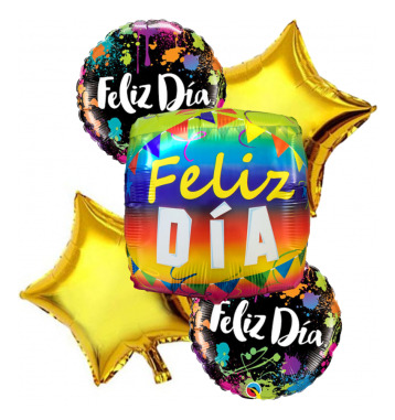 Set De 5 Globos Arreglo Feliz Dia