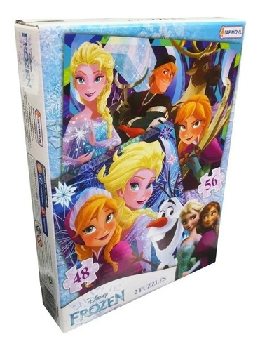 2 Puzzles Rompecabezas Frozen 48 Y 56 Piezas Orig Tapimovil-