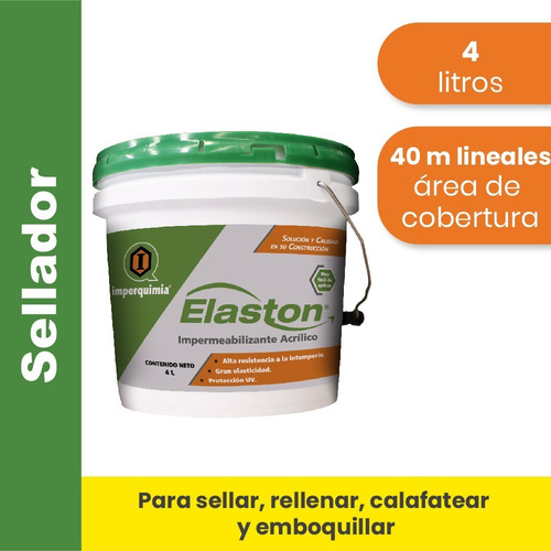 Imagen 2 de 7 de Sellador Cemento Acrílico Elaston / Blanco / 4 Lt