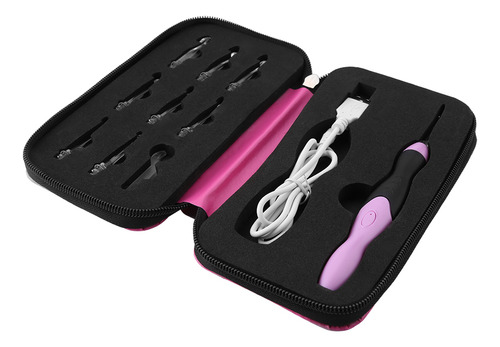 Juego De Ganchillos De Ganchillo Con Led, 9 En 1, Recargable