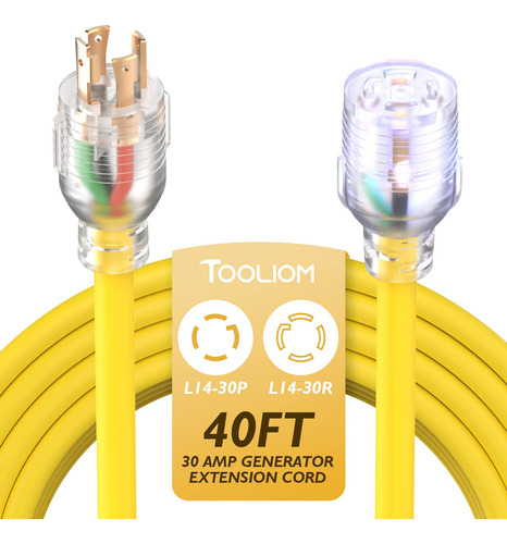 Tooliom Cable De Extension Para Generador Nema L14-30p / L14