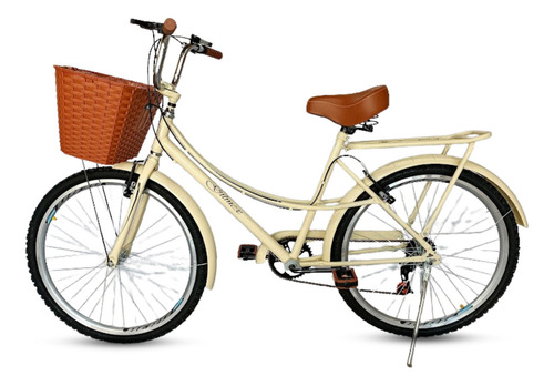 Bicicleta Marcha Aro Quadro 26 Cadeirinha Traseira 7v Bike Cor Bege Tamanho Do Quadro 15