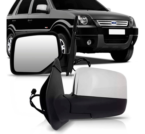 Par Retrovisor Ecosport 2003 Até 2009 Cromado Eletrico