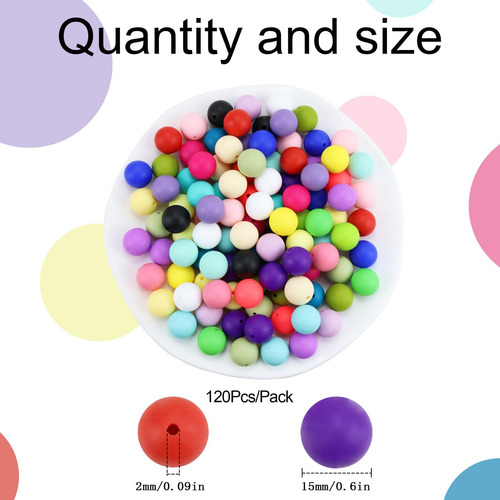 Cuentas De Silicona De 24 Colores Para Manualidades, 120 Uni