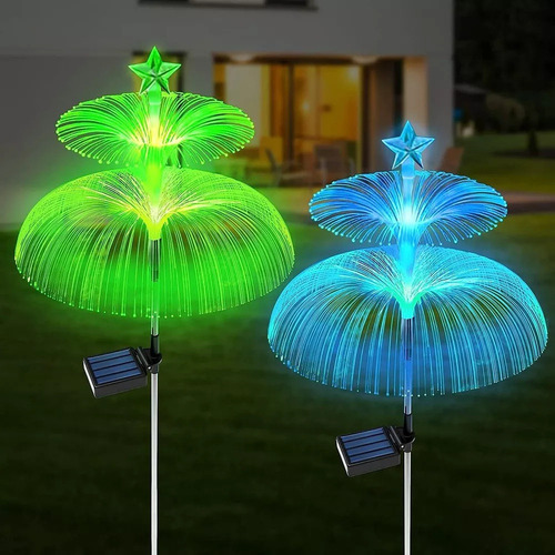 Luces De Navidad Luz Solar De Jardín Luz De Medusa,2pcs