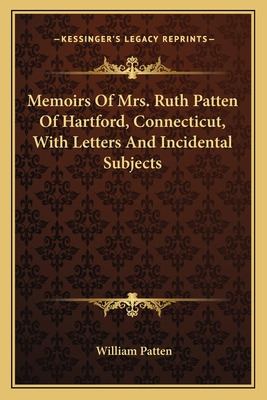 Libro Memoirs Of Mrs. Ruth Patten Of Hartford, Connecticu...