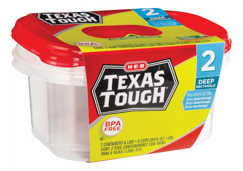 Contenedores Heb Texas Tough Rectangular 2pz Color Blanco