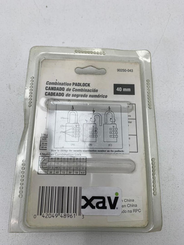 Imagen 4 de 5 de Candado Combinaciones 40mm Black&decker 8707 Xavi