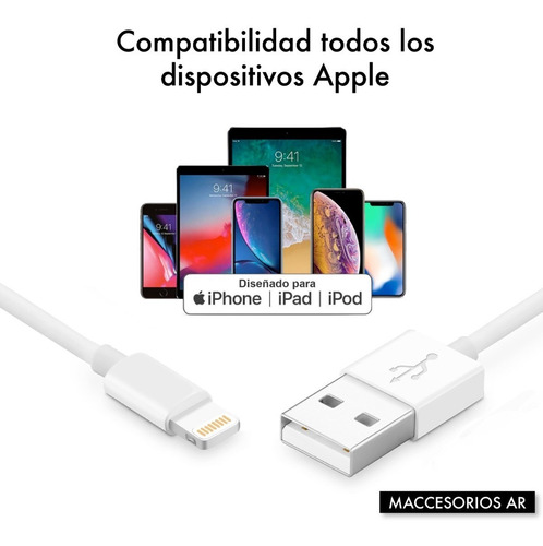 Imagen 8 de 10 de Cargador Usb + Cable Lightning Compatible iPhone