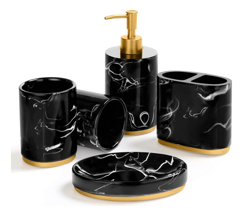 Set Accesorios De Baño Haturi Black1