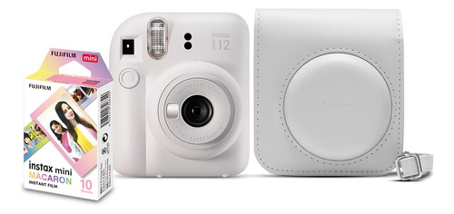 Câmera instantânea Instax Mini 12 com 10 filmes e bolsa branca