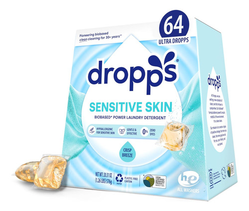 Dropps Cápsulas Para Piel Sensible 64 Tabletas, Crisp Breeze