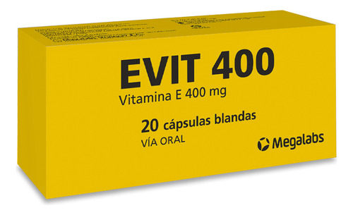 Evit® 400mg X 20 Cápsulas | Vitamina E Megalabs