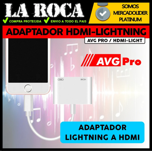 Imagen 3 de 10 de Adaptador Lightning A Hdmi Av Video Compatible iPhone Apple