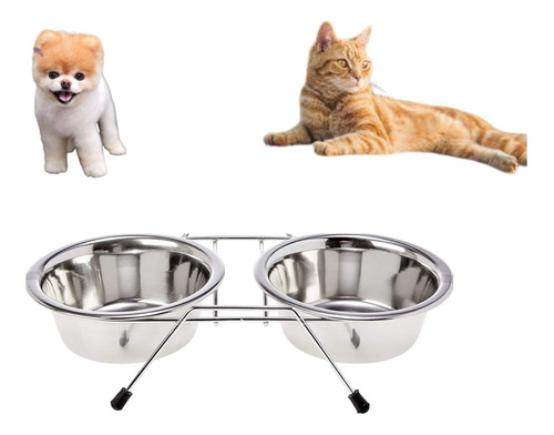 Comedouro Bebedouro Pet Cães Gatos Vasilha Elevado Inox G