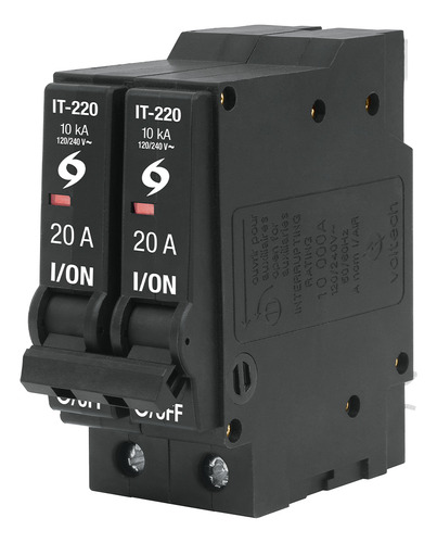 Interruptor 2 Polos 20a Termomagnetico Durable Volteck