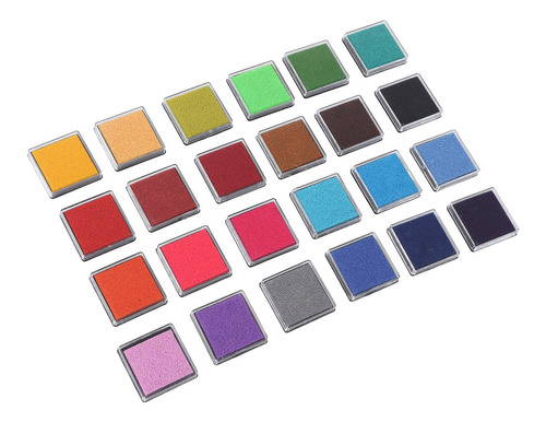 Almohadilla De Tinta Para Sellos, 24 Colores, Lavable, Ampli