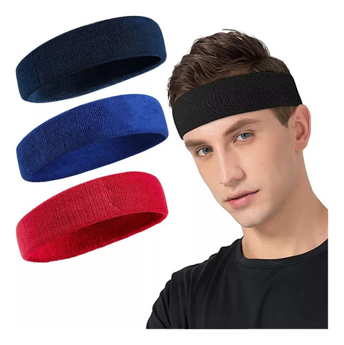 A 3 Uds. Cinta Para El Pelo Deportiva Que Absorbe El Sudor+
