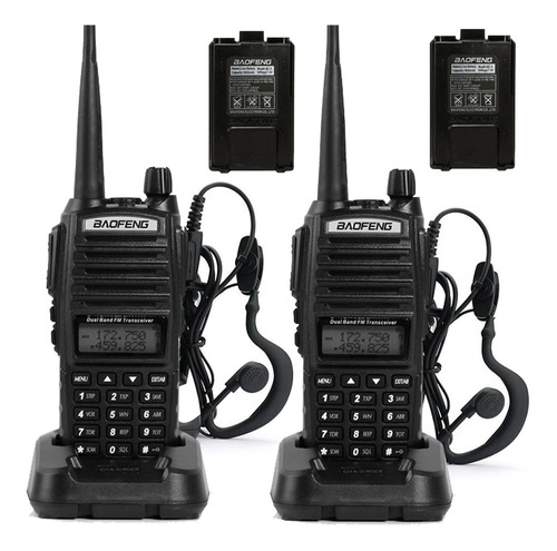 Walkie-talkie Baofeng Handy Baofeng UV-82 com 2 rádios - preto 100V/240V