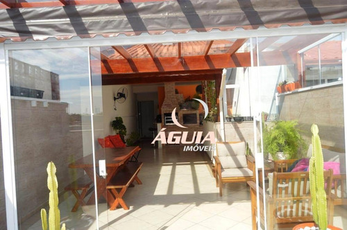 Cobertura Totalmente Mobiliada Com 2 Dormitórios À Venda, 70m² + 70m² Por R$ 563.900 - Vila Pires - Santo André/sp - Co0968