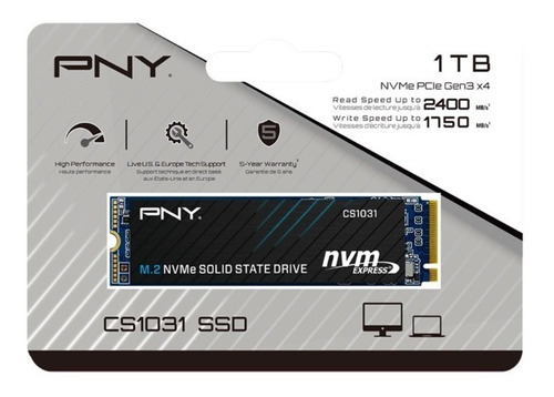 Disco Duro Estado Sólido Pny 1000 Gb 1 Tb M.2 Nvme Ssd Pcie