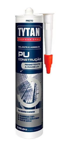 Adesivo Cola Selante Pu Para Construção 310ml Preto Tytan