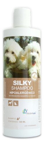 Shampoo Silky 340ml Hipoalergénico Perro Gato Mederilab Fragancia Neutro