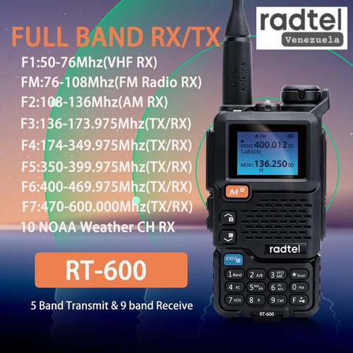 Radtel Radio Portátil Rt-600 Full Banda  Uhf / Vhf