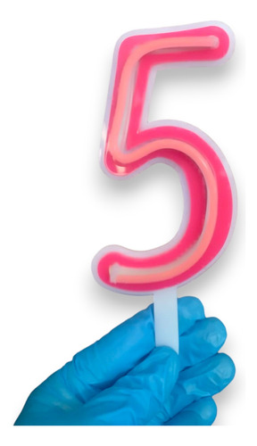 2 Pack Velas 15cm P/ Pastel Luz Neon Números Cumpleaños Vela