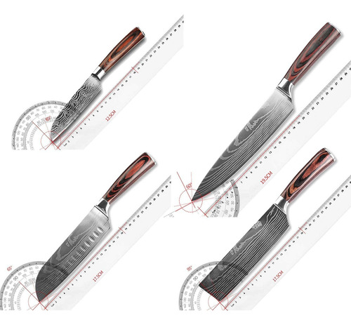 Juego Cuchillos Chef Profesional Cocineros Acero Inoxidable