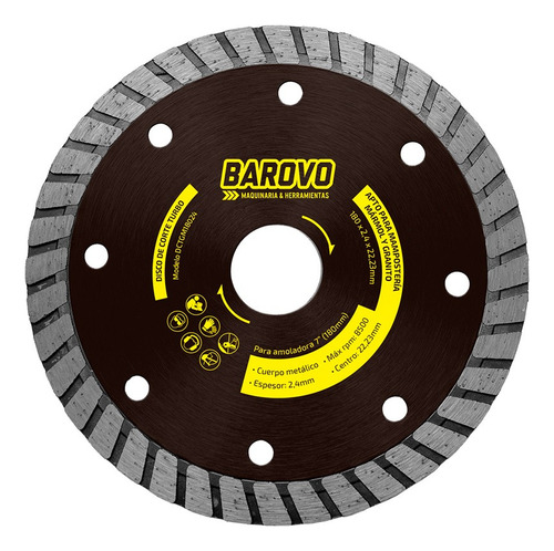Disco De Corte Barovo Turbo P/granito/marmol 115 Mm Pack X10
