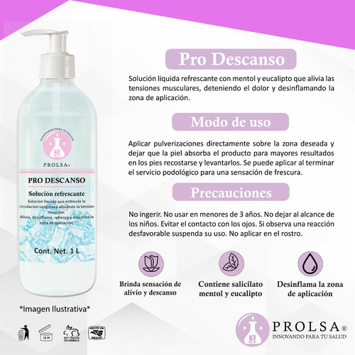 Pro Descanso (1l)solución Liquida Refrescante Uso Podológico Mentol