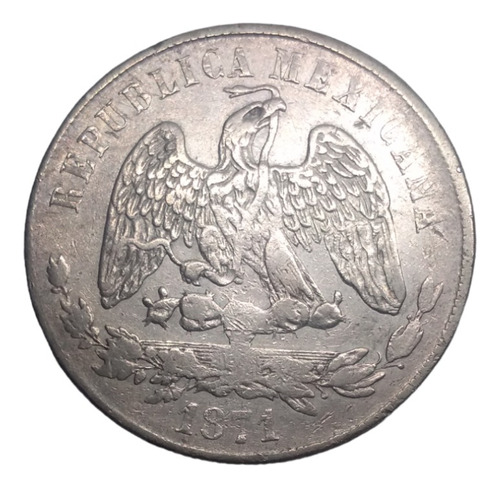 Moneda 1 Peso Republica De Mexco Año 1871  Plata  Zacatecas 