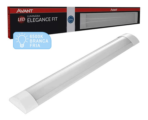 Luminária Linear Led Sobrepor Elegance Bc 16w Bivolt 6500k Cor Branco 110V/220V