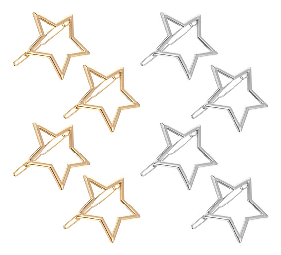 8 Piezas, Horquillas De Estrella De Cinco Puntas Para Niña 