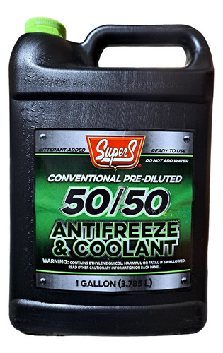 Coolant Refrigerante 50% Colo Verde , Made In Usa 3.78 Lts