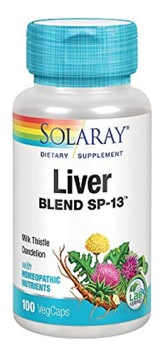 Solaray Liver Blend Sp-13, Traditional Liver Cleanse Detox &
