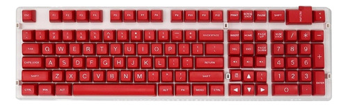 108 Keys Set Diy Custom Key Keycaps Letras Blancas Rojas