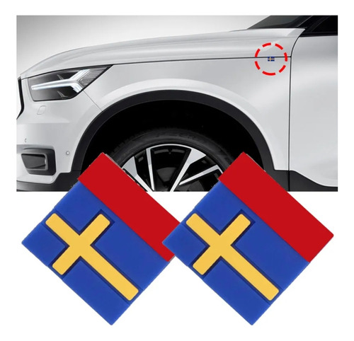 Emblema Para Auto Pestaña Bandera Suecia Adherible Set 2pzas