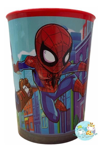 Vaso Infantil Plastico Spiderman Hombre Araña 250 Ml Cresko
